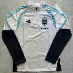 Argentina Buzo Medio Cierre Blanco Frisado 2026